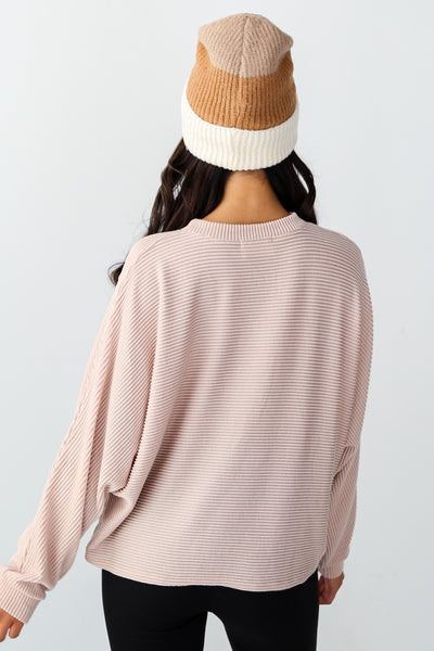 taupe Corded Top back view