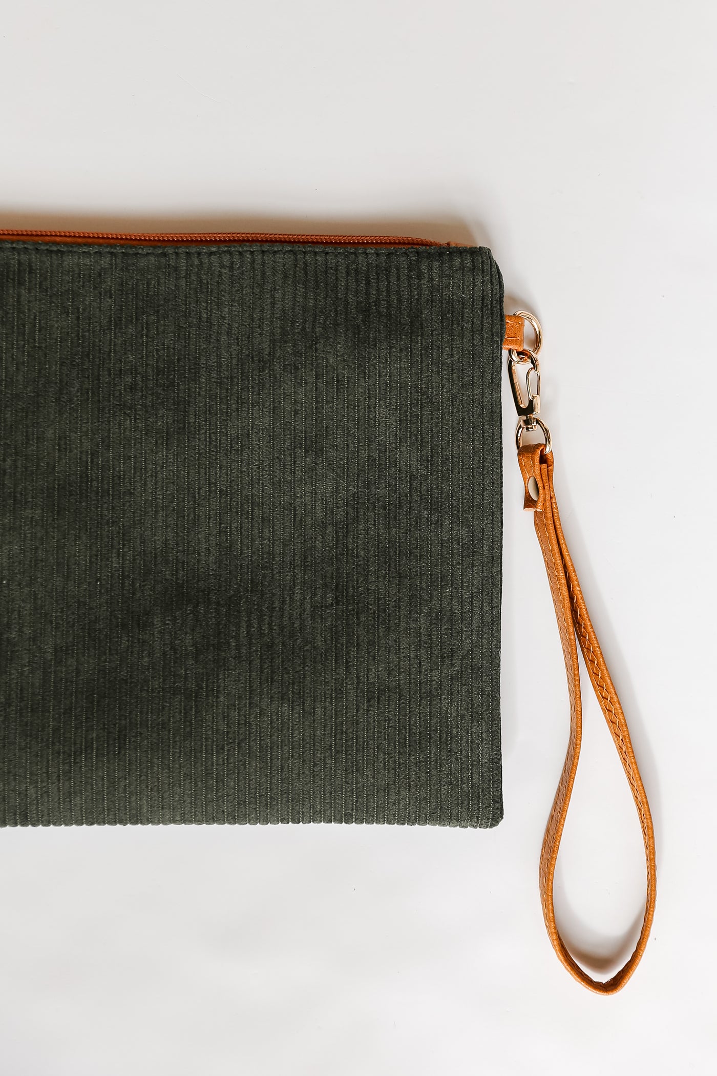 Olive Corduroy Crossbody Bag front view