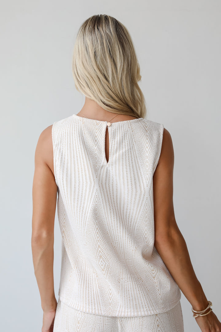 Aesthetic Aura Ivory Crochet Knit Tank