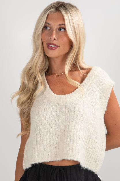 cream cropped sweater