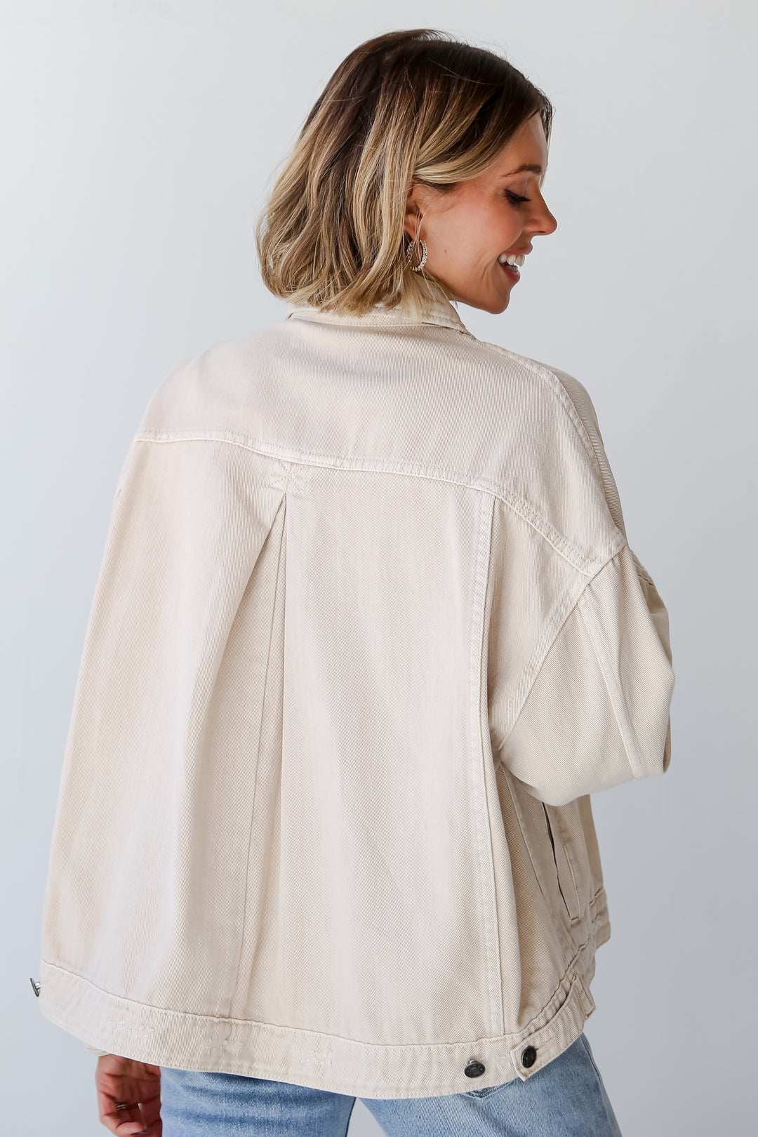 oversized Off White Denim Jacket