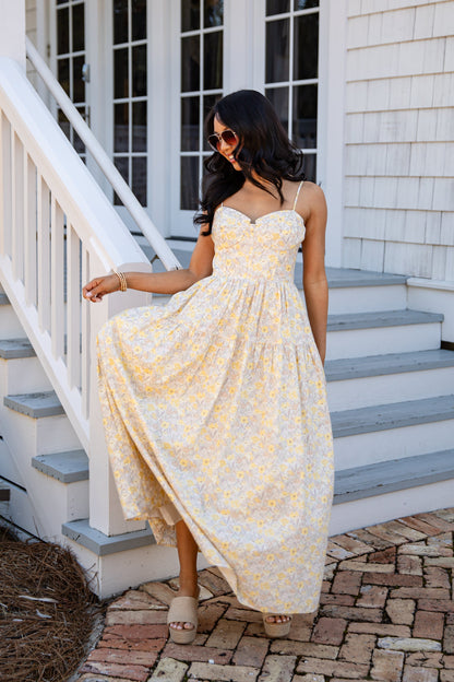 floral sun dress midi Sunset Garden Floral Midi Dress L / coral