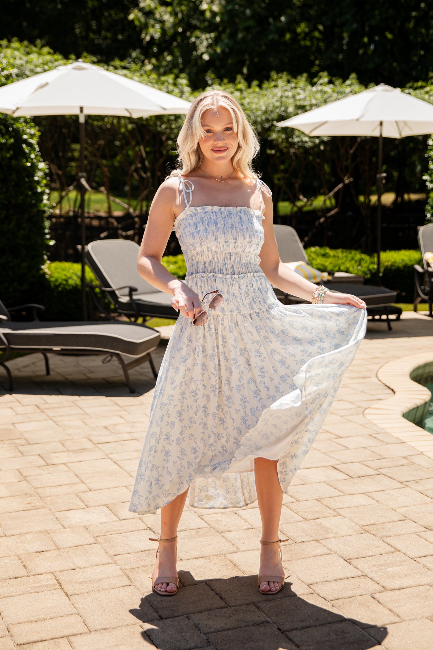 Perfect Cream Floral Midi Dress | Trendy Women's Dress
