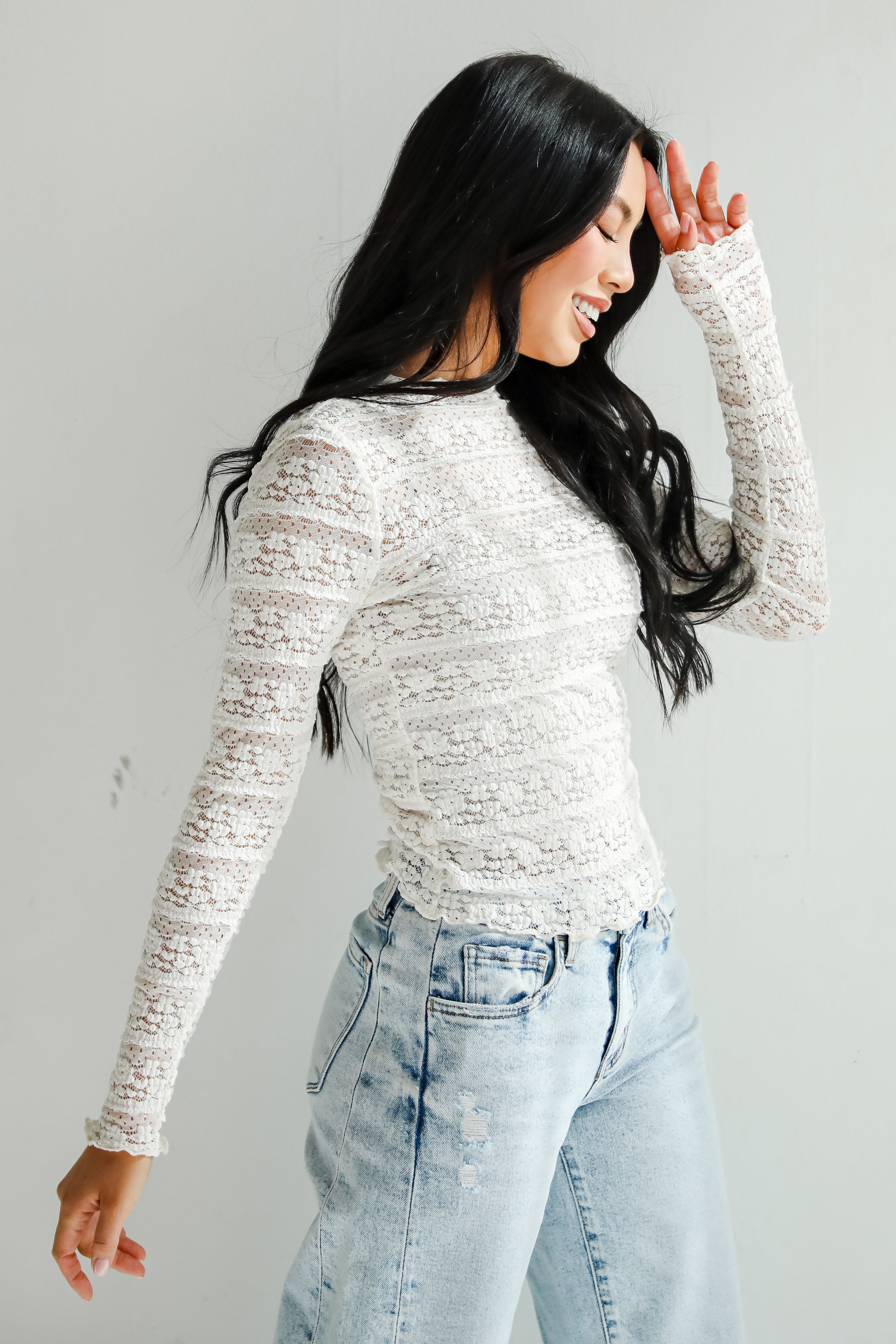 Daily Affection Cream Lace Top