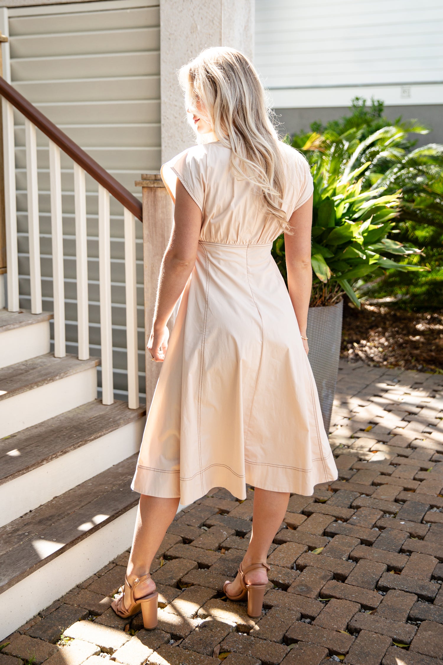 Structured Cream Midi Dress | Trendy Women's Clothing | ShopDressUp Cream / Large Structured Cream Midi Dress | Trendy Women's Clothing | ShopDressUp Cream / Large