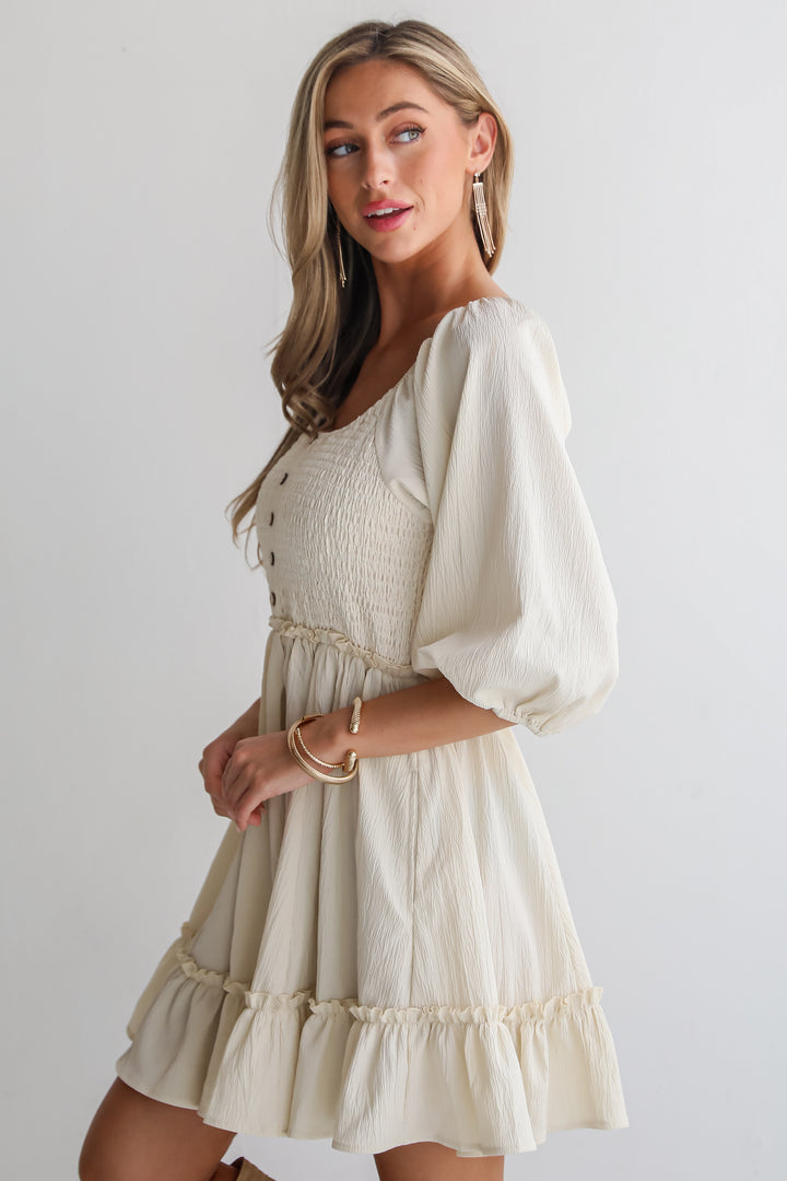 Divine Silhouette Cream Mini Dress