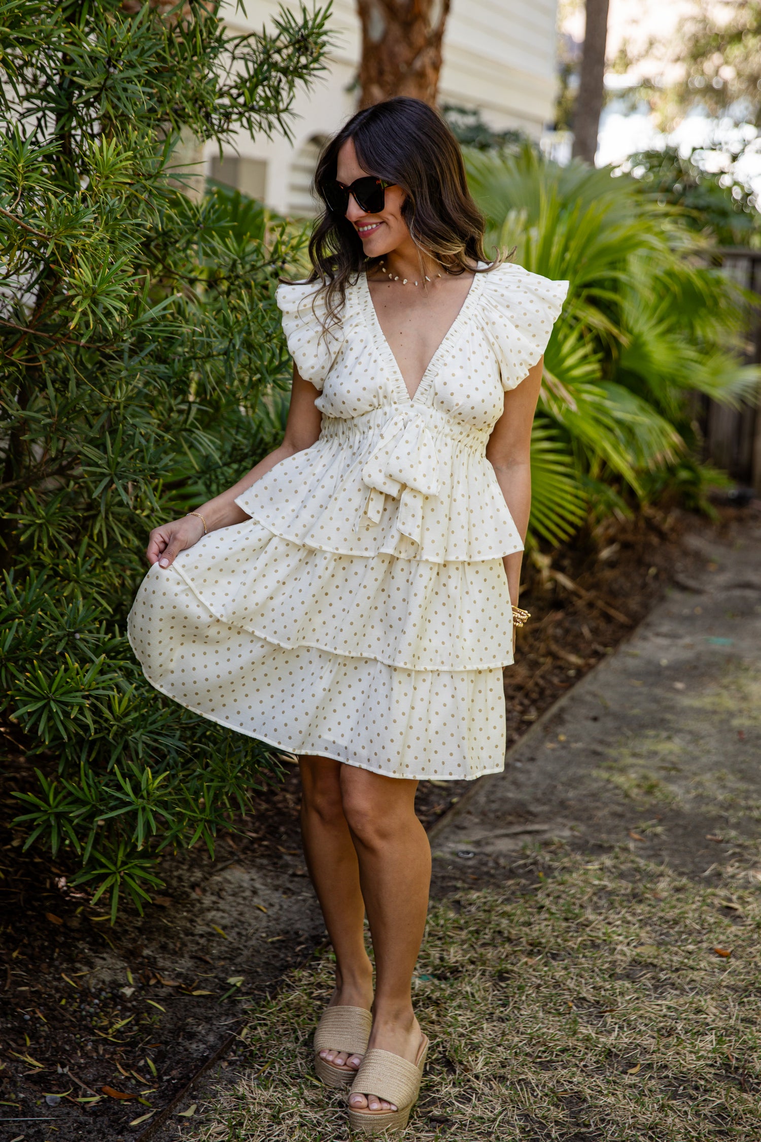 cream short dress Polka Dot Cream Mini Dress | Trendy Women's Clothing