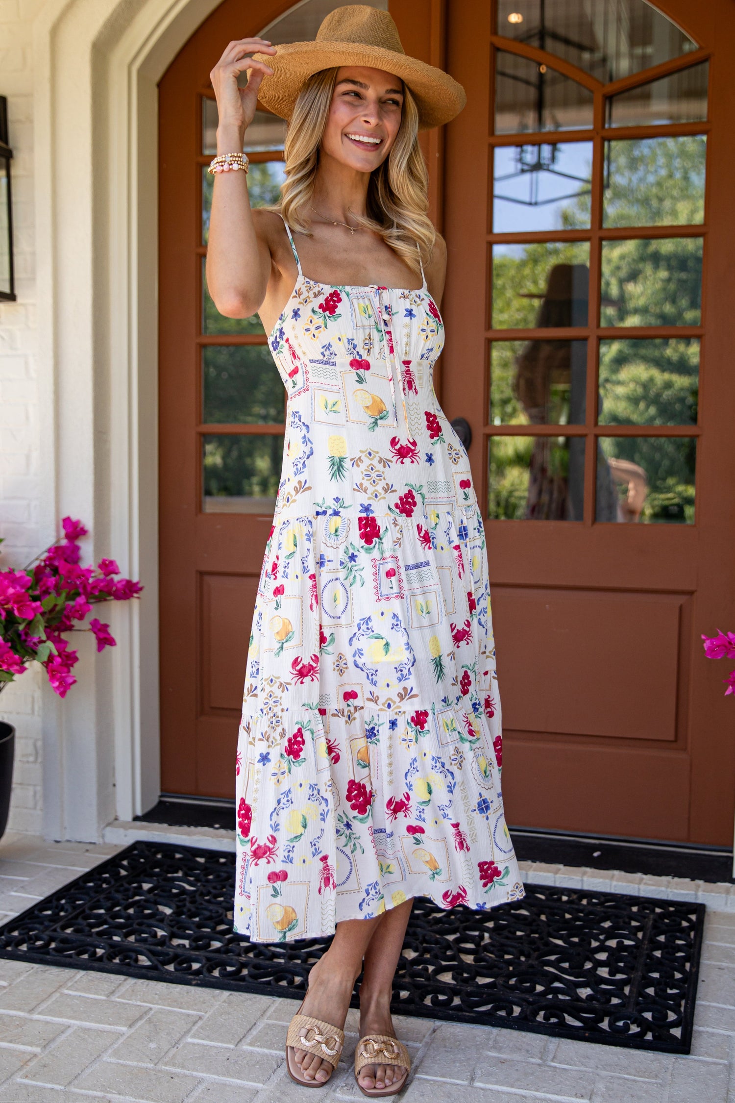 midi dress on sale Sunny Days White Lemon Print | Cute Women's Dress this dress brings a touch of romance to your seasonal wardrobe Glory Long Sleeve Midi Dress