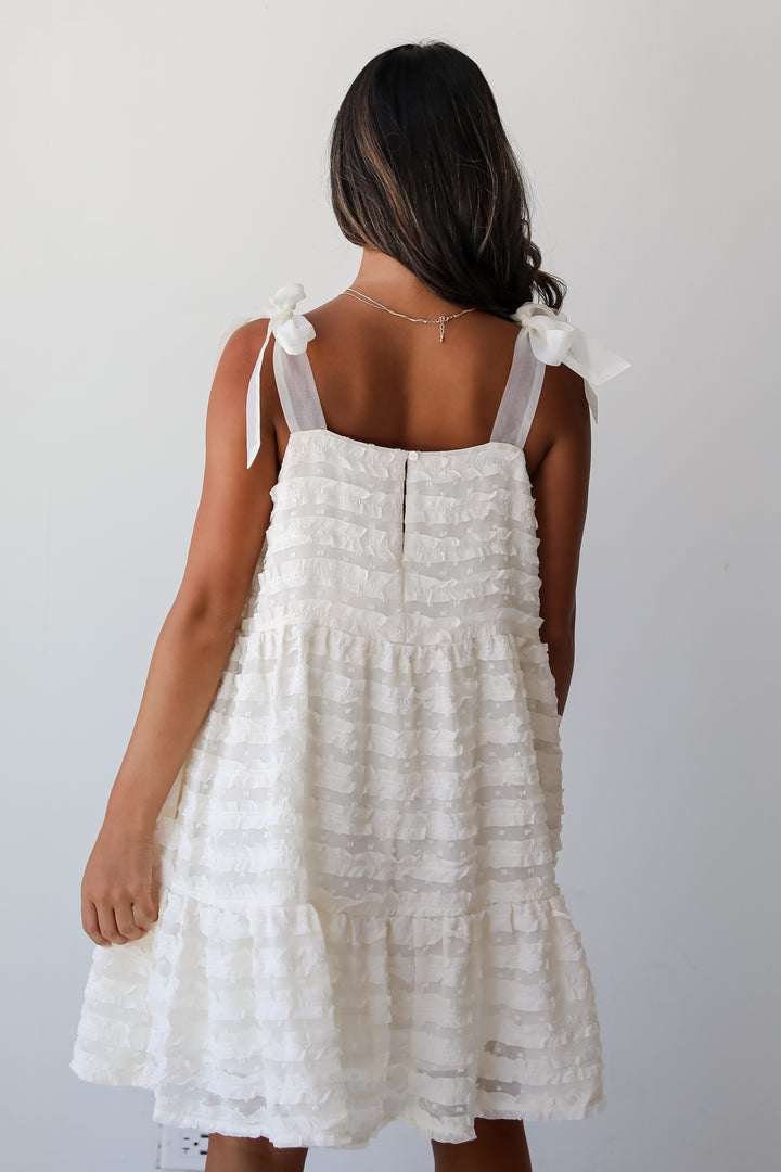 Regal Moment Cream Ruffle Mini Dress