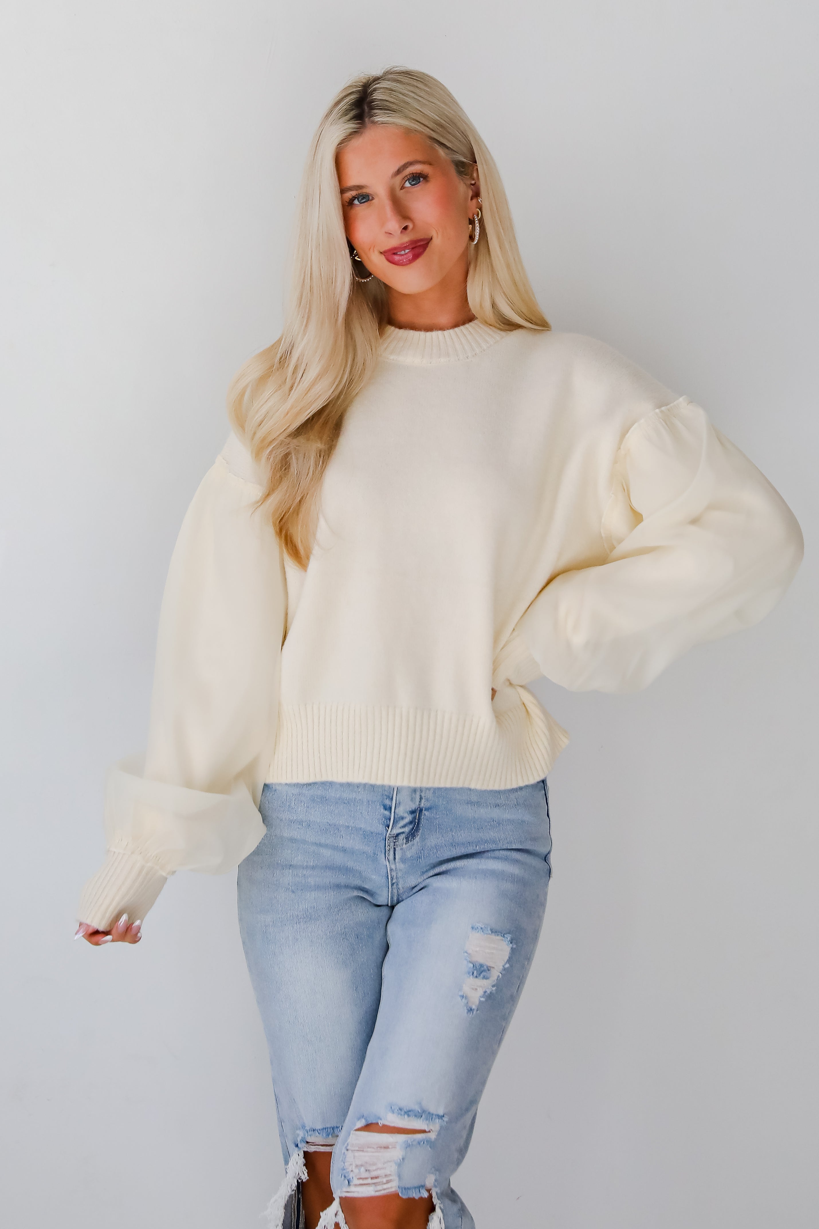 Elegant Perception Cream Sweater