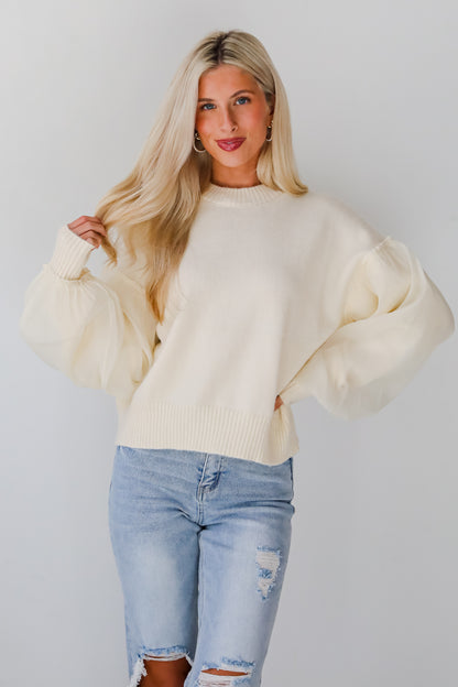 Elegant Perception Cream Sweater