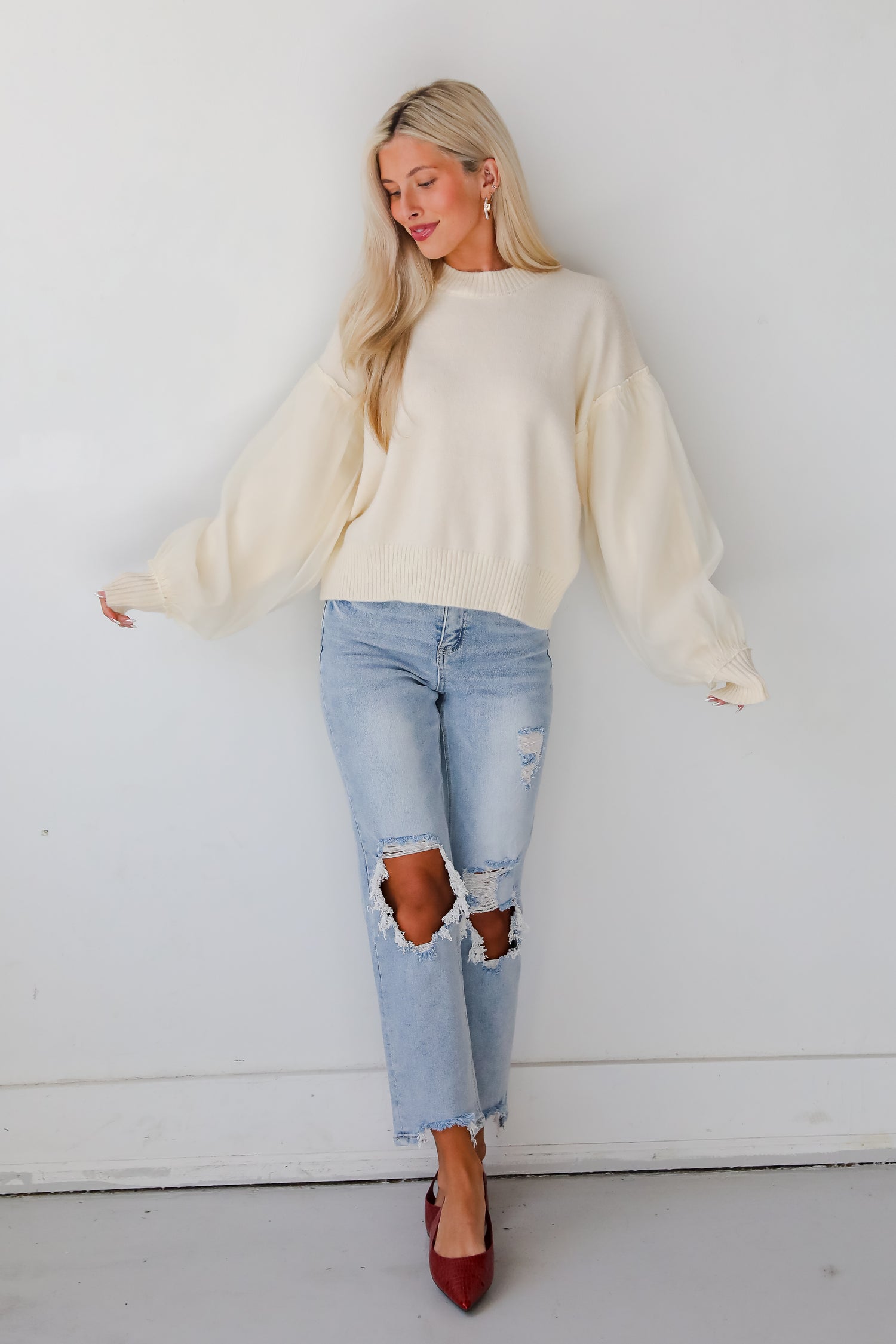 Elegant Perception Cream Sweater