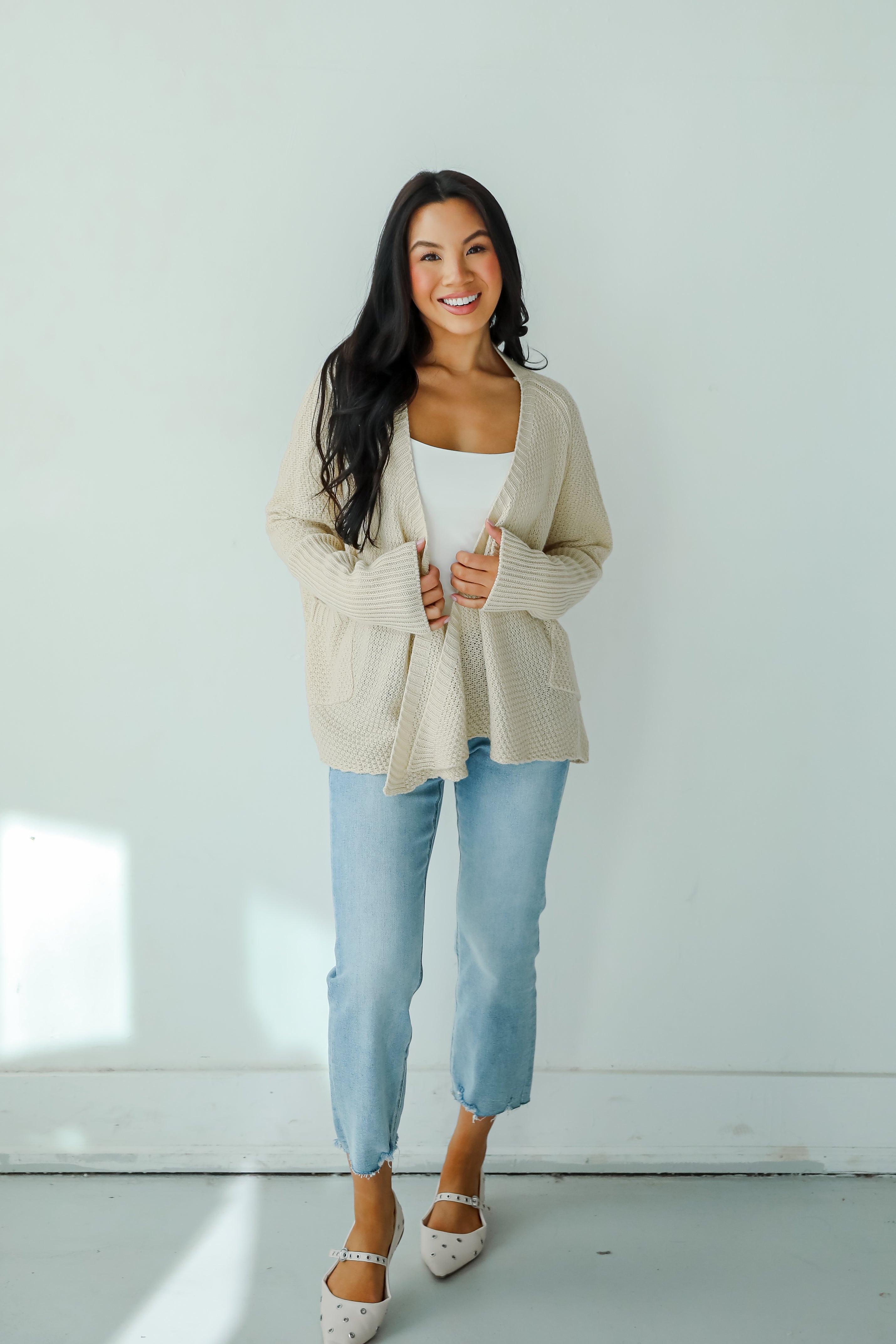 Layered Charisma Cream Sweater Cardigan