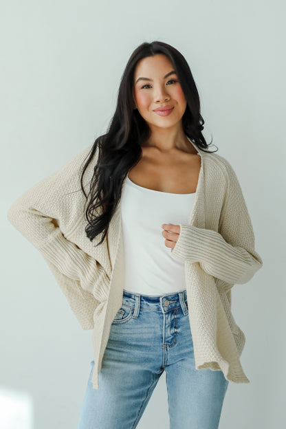 Layered Charisma Cream Sweater Cardigan