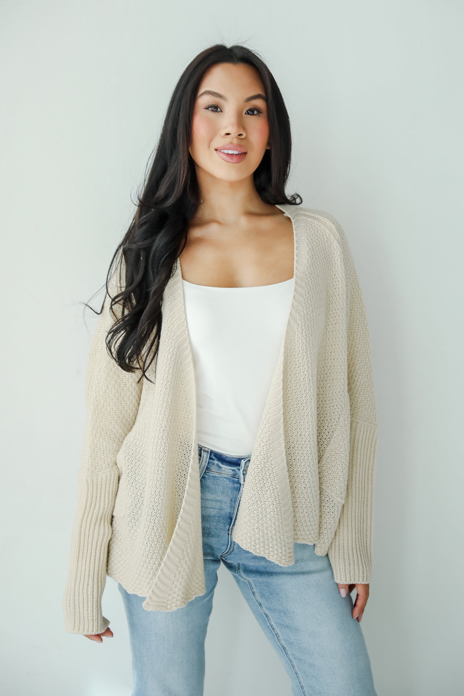 Layered Charisma Cream Sweater Cardigan