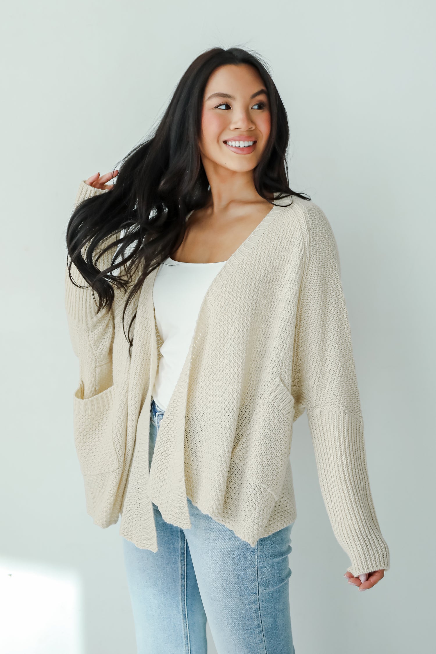 Layered Charisma Cream Sweater Cardigan