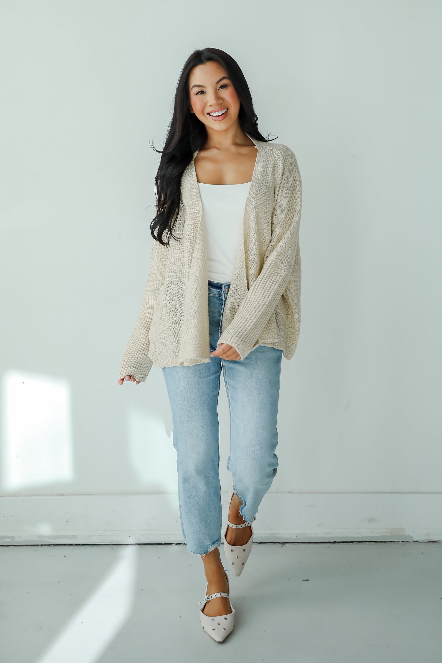 Layered Charisma Cream Sweater Cardigan