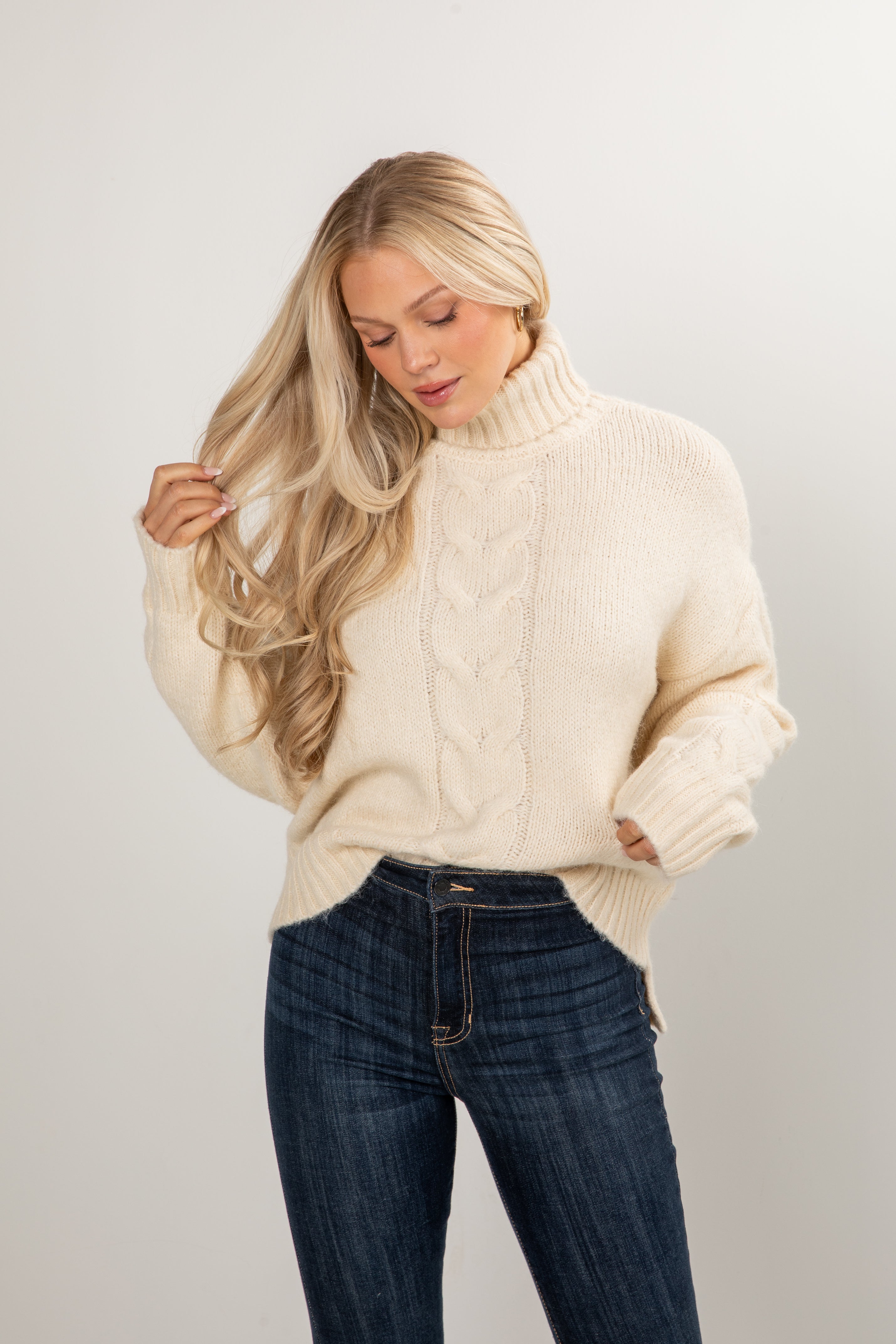 Cabin Morning Cream Turtleneck Sweater