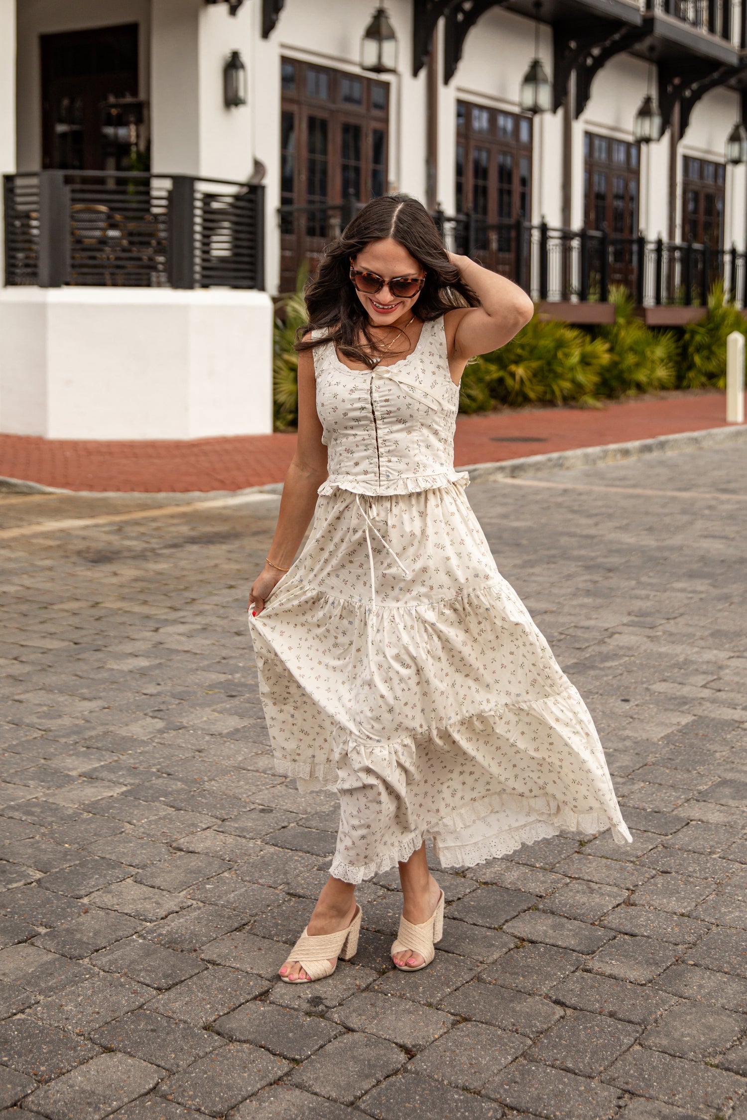 Cream Floral Tiered Maxi Skirt | Trendy Women's Sets | ShopDressUp Dress Up Cream Floral Tiered Maxi Skirt | Trendy Women's Sets | ShopDressUp Dress Up