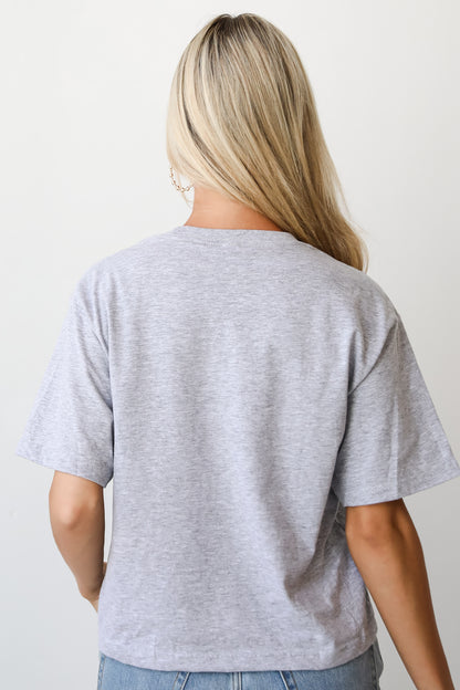 grey Baseball Atlanta Cropped Tee for women