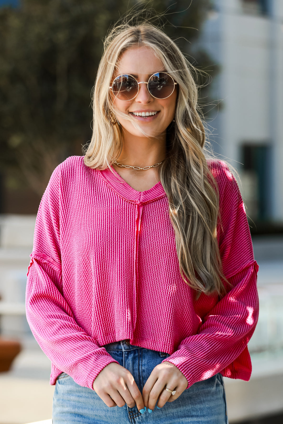 pink Corded Top