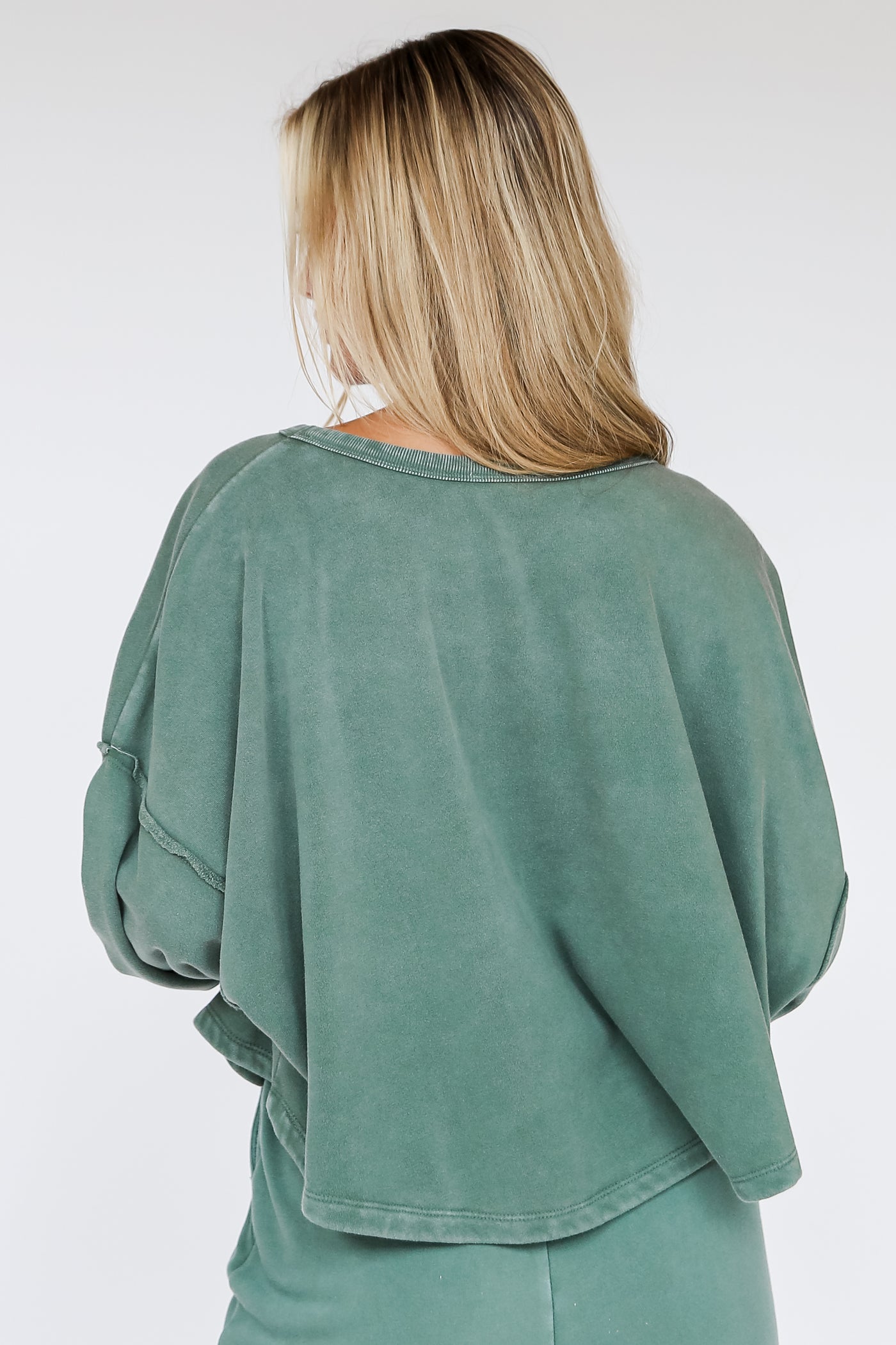 sage green Fleece Pullover