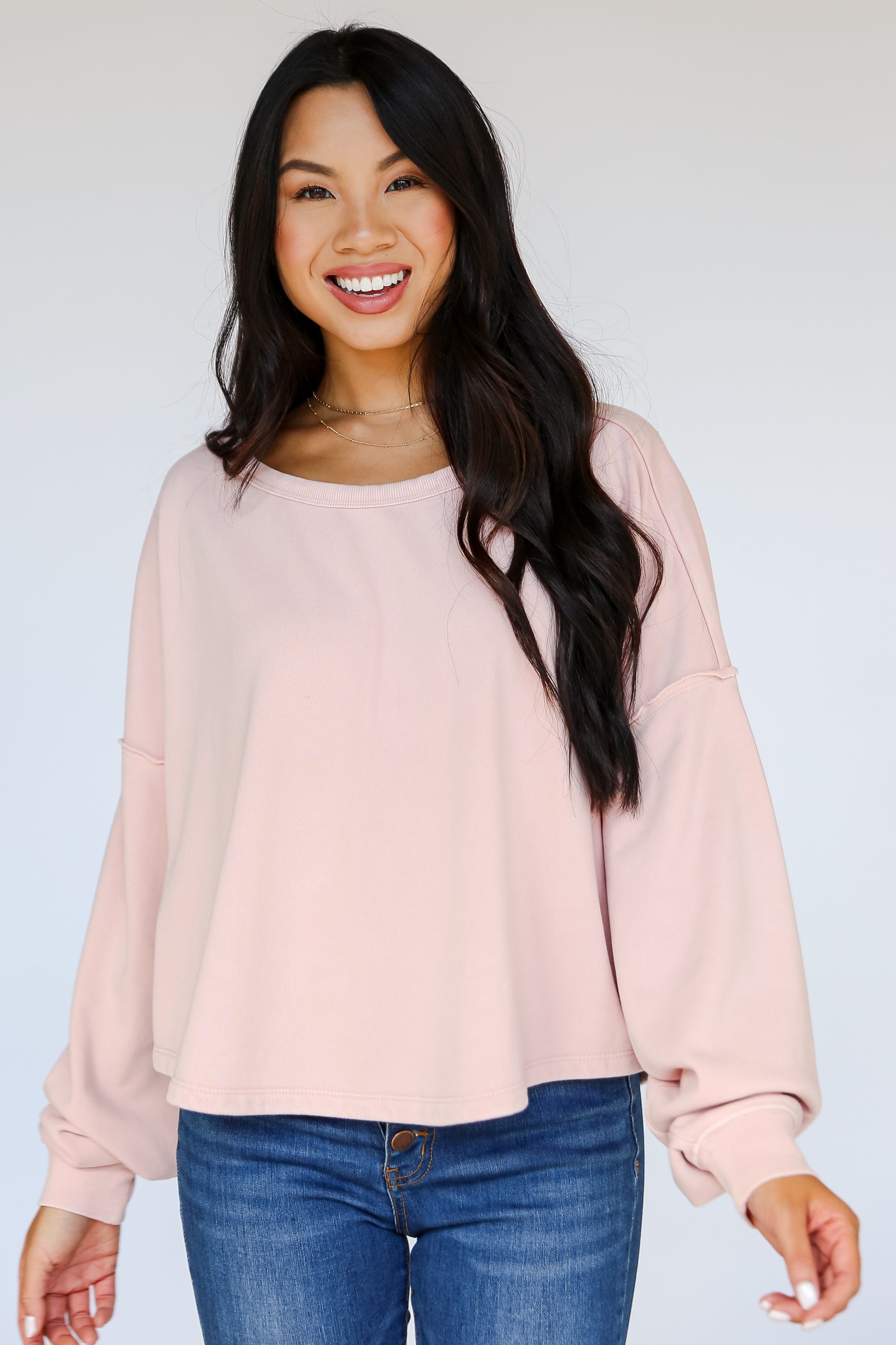 blush fleece sweatshirt