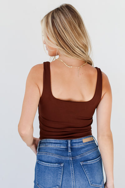 brown Cropped Tank back view