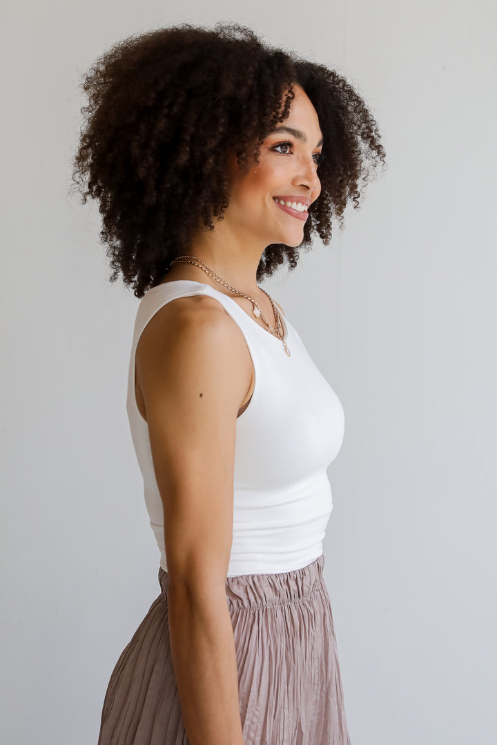 Brielle Everyday White Cropped Tank