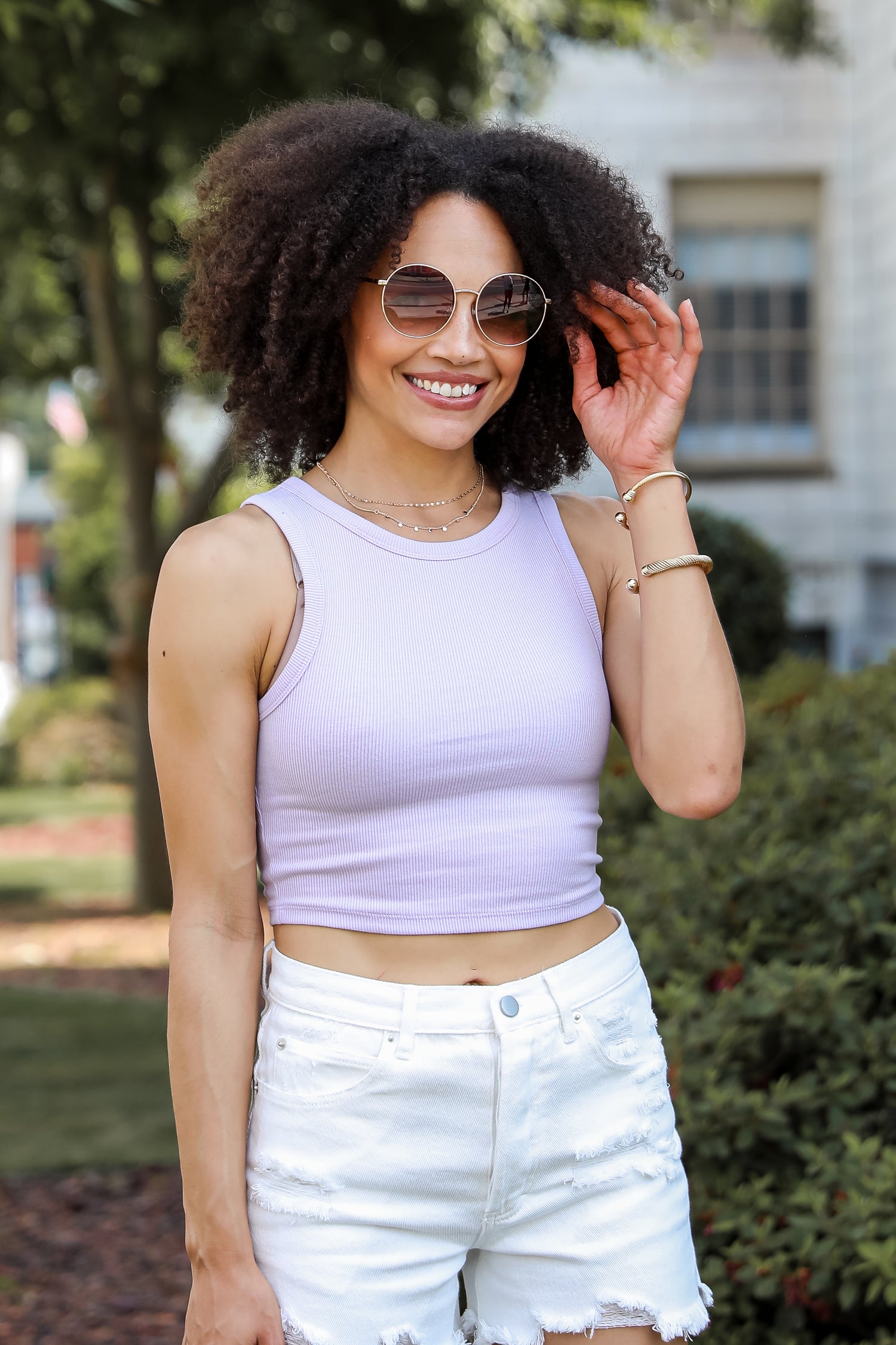 basic purple Cropped Tank