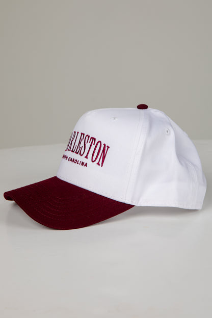 White and maroon cap with &