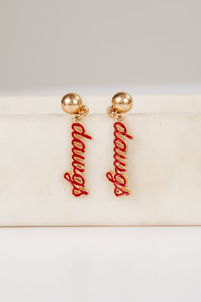 Gold earrings with red &