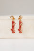 Gold earrings with red &