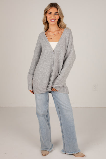 Heather Grey Alabama Heart Graphic Sweater Cardigan