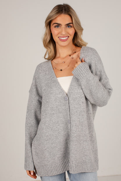 Heather Grey Alabama Heart Graphic Sweater Cardigan