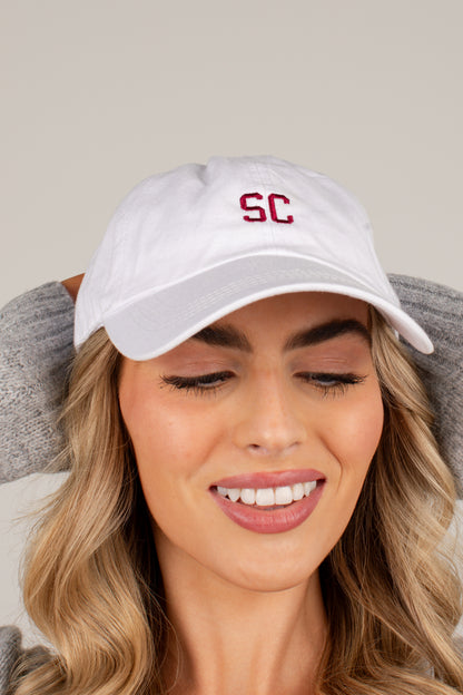 White South Carolina Embroidered Baseball Hat