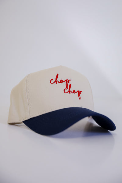 Chop Chop Script Embroidered Color Block Hat | DU Exclusives