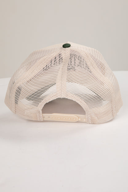 Beige mesh cap on a white background