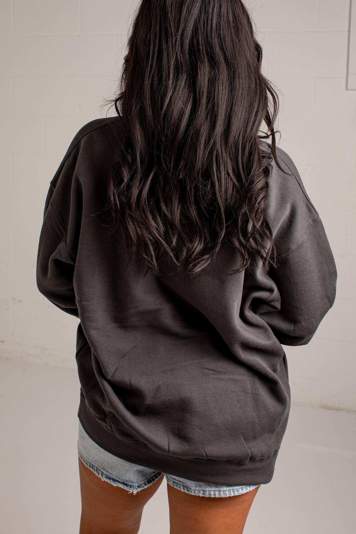 Georgia Tonal Charcoal Embroidered Sweatshirt