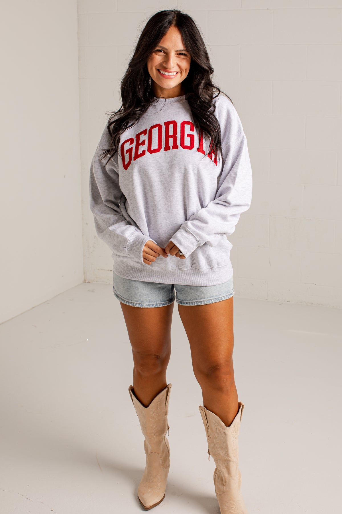 Heather Grey Georgia Script Sweatshirt