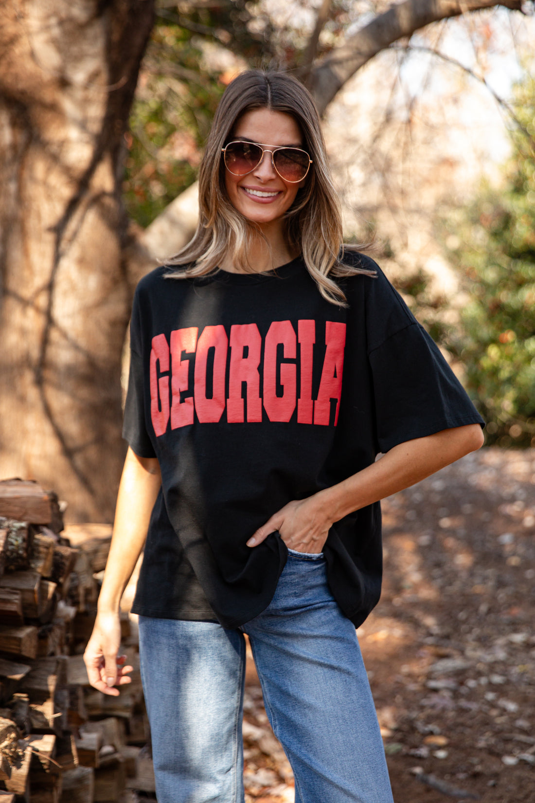 Tunique/Robe Oversize Georgia Bulldogs, Coupe épaule Dénudée, Crochet Rouge Et Noir – Idée Tenue Match