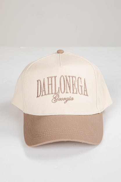 Beige and brown cap with &