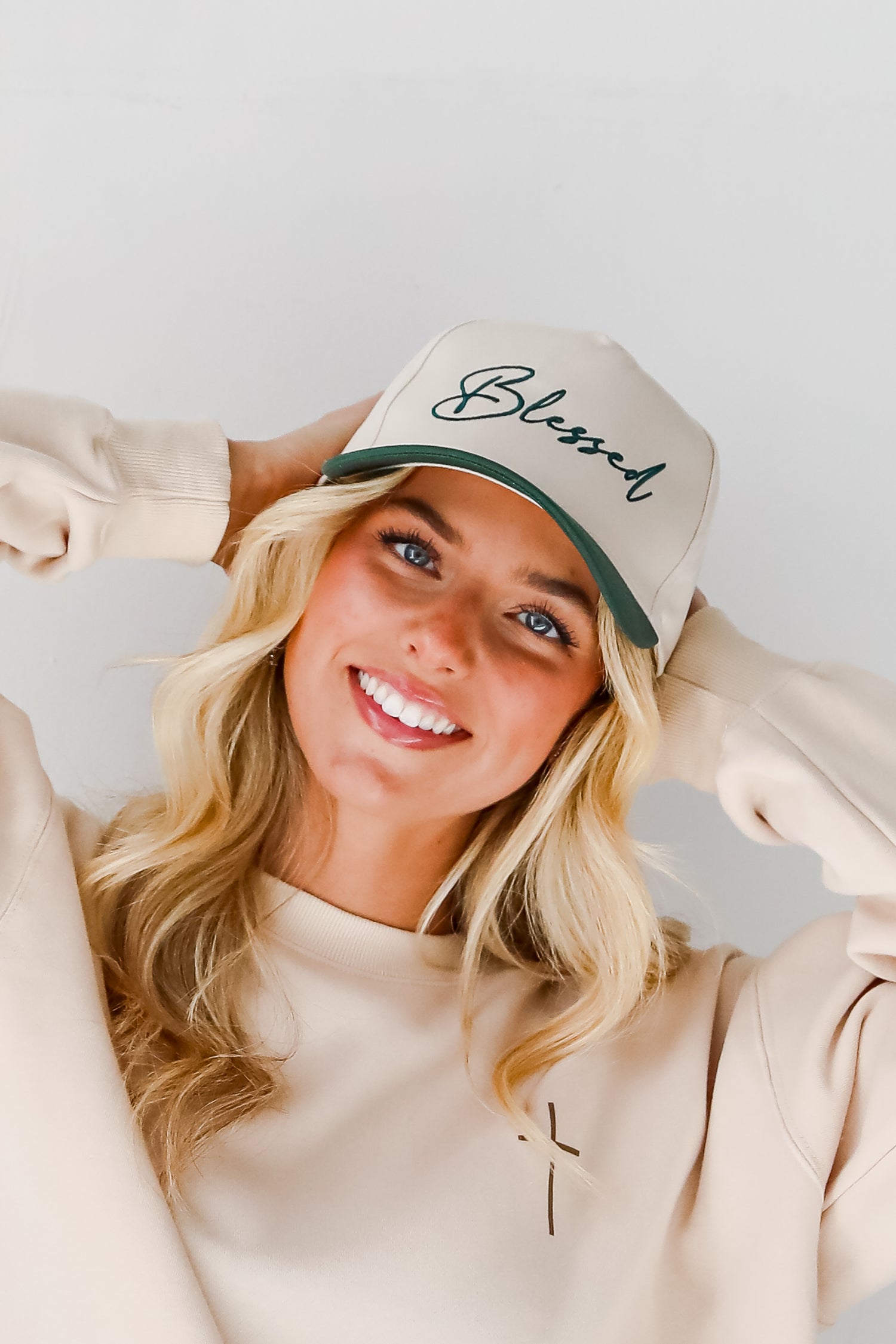 Blessed Color Block Embroidered Hat