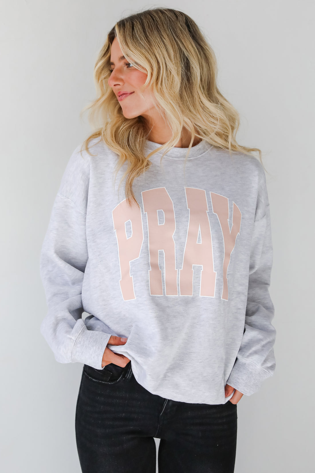 Heather Grey Pray Sweatshirt