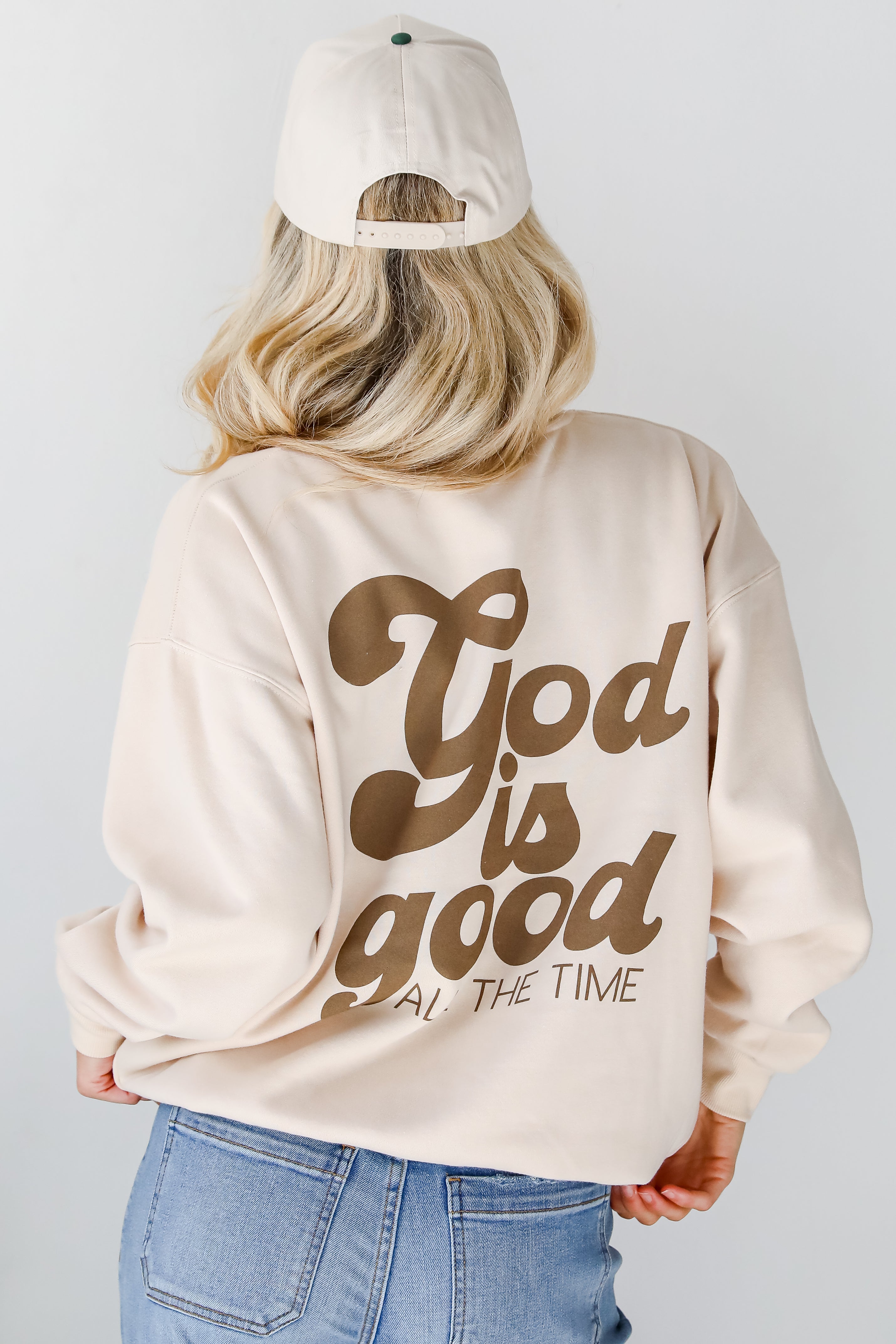 Cream God is Good All The Time Sweatshirt