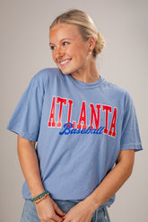 Woman wearing a blue &