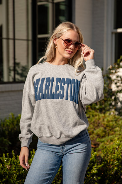 Heather Grey Charleston Block Letter Sweatshirt