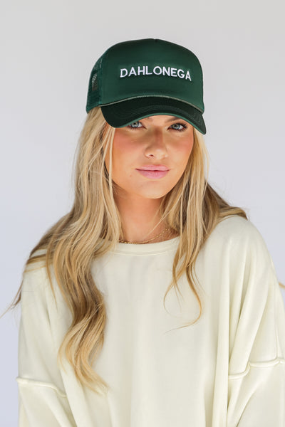 green Dahlonega Trucker Hat on model