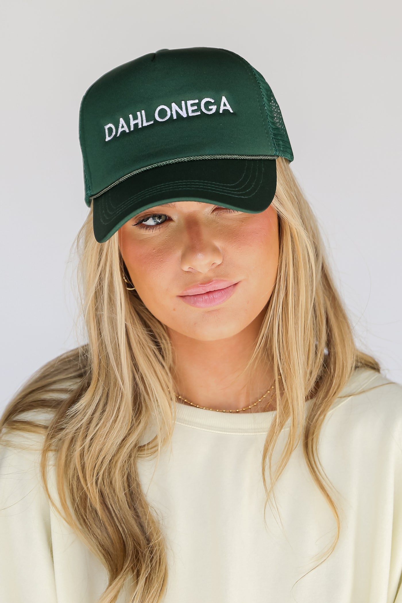 green Dahlonega Trucker Hat front view