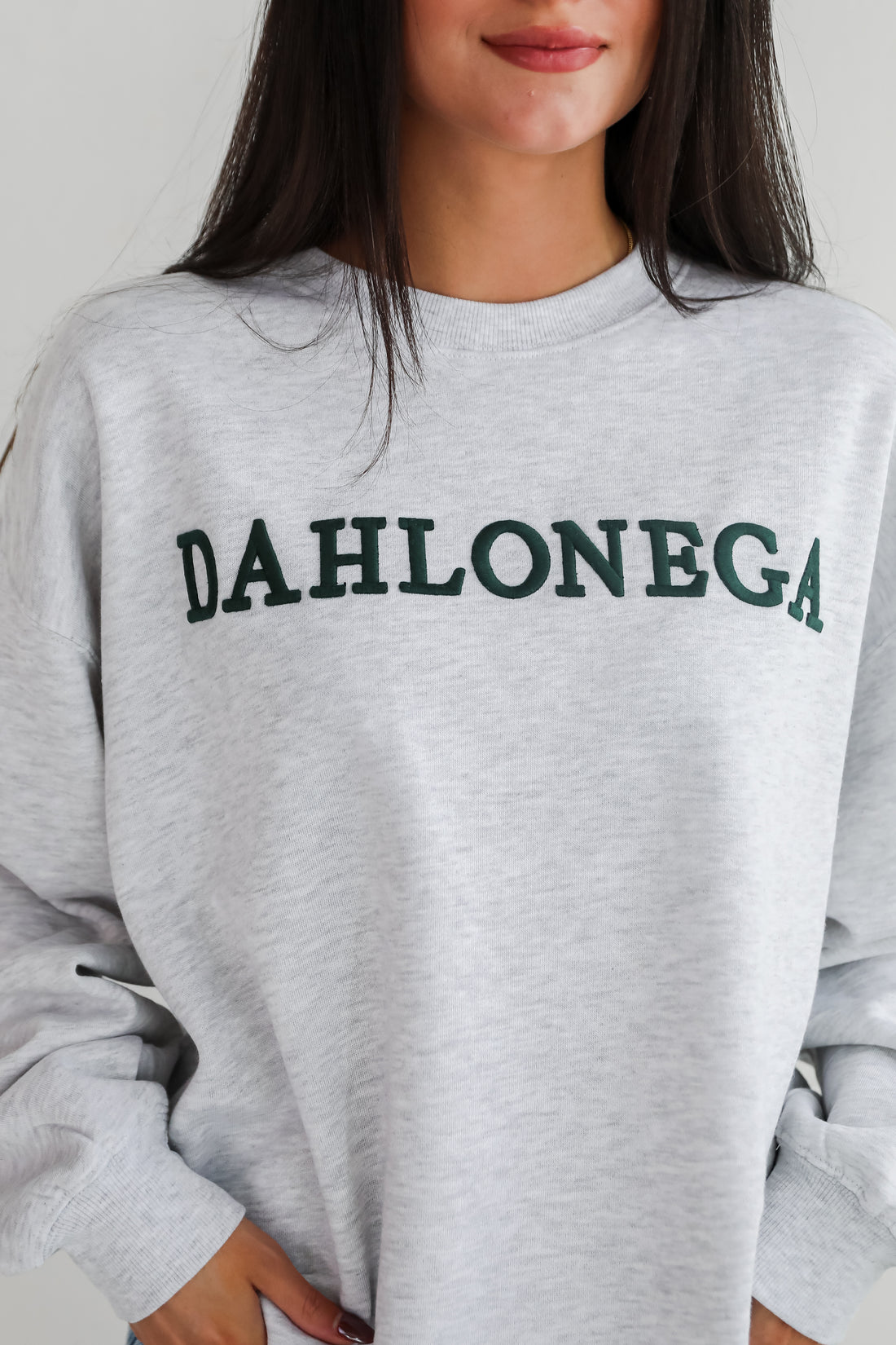 Heather Grey Dahlonega Embroidered Sweatshirt